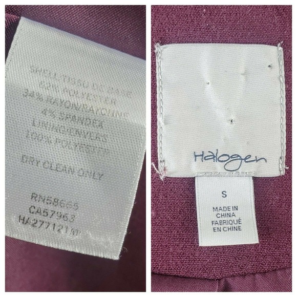 Halogen Women's Double Breasted Swing Blazer Jacket Size S Maroon - Picture 9 of 9